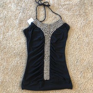 NWT Black Studded Party Top Size XS